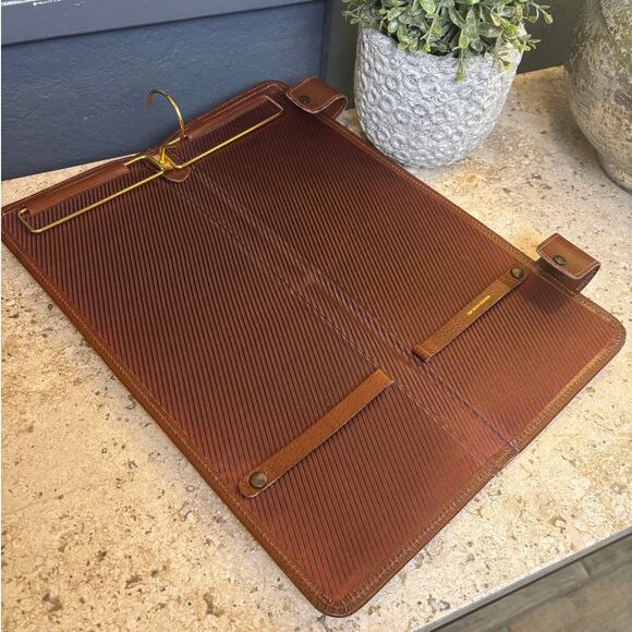 Vintage Brown Cowhide Leather Tie Case Travel Storage Hanger Organizer - Picture 2 of 6